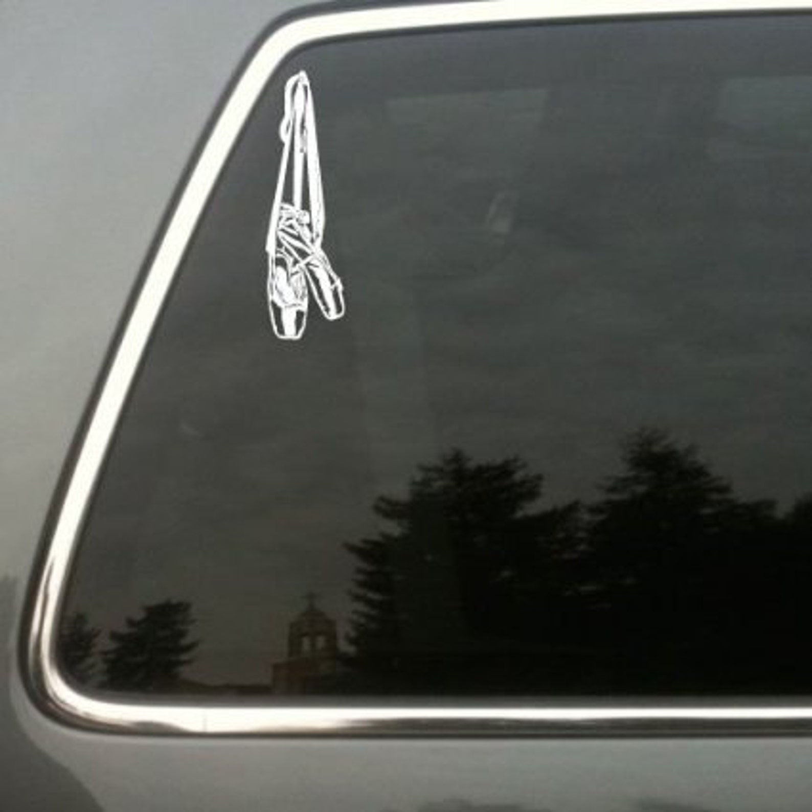 ballet shoes hanging vinyl decal © 2013 laced up decals sku:ballet shoes small