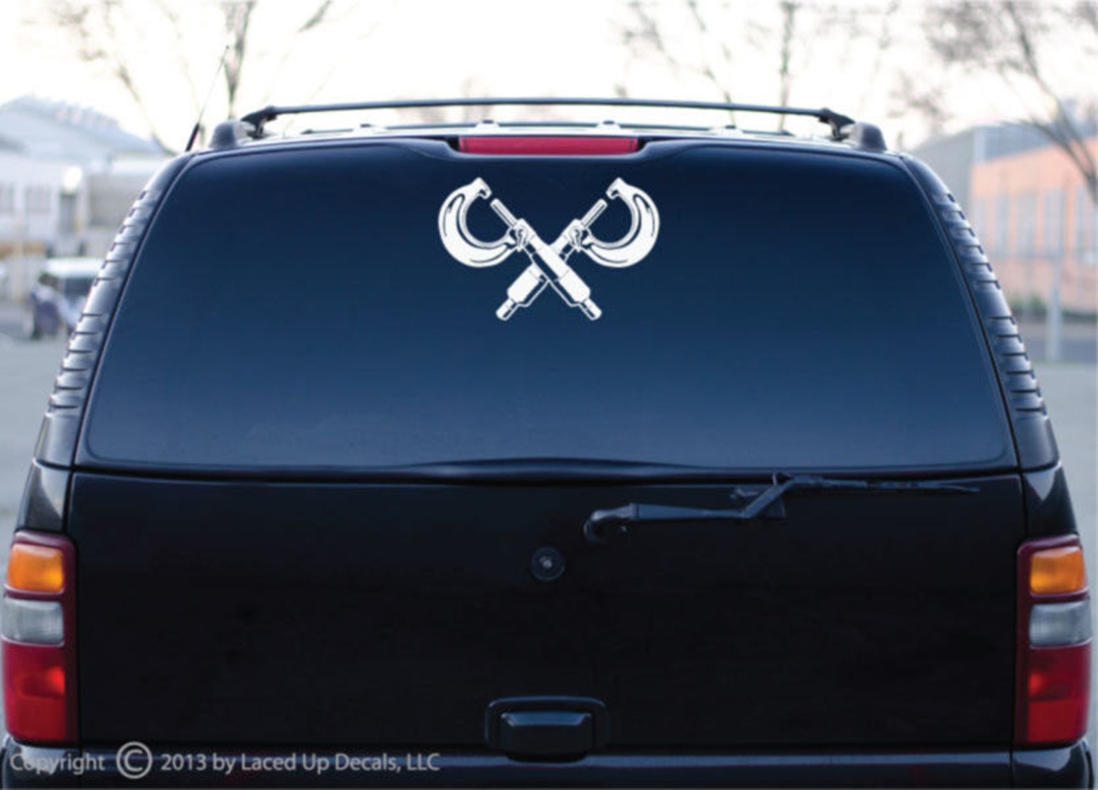 Crossed Micrometer Vinyl Decal Large © Laced up Decals | Etsy