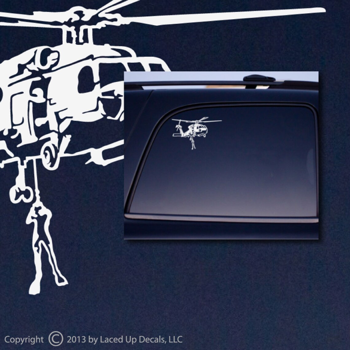 Seahawk Helicopter Rescue Vinyl Decal © 2013 Laced Up Decals | Etsy