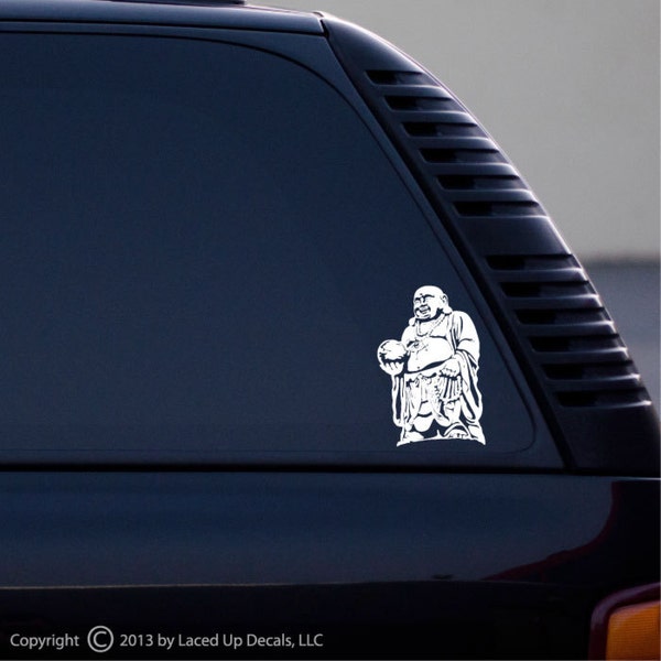 Happy Buddha Vinyl Decal Sm © 2013 Laced Up Decals SKU:Buddha Laptop 33