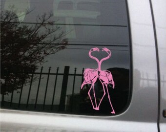 Pink Flamingo Heart Sm © 2013 Laced Up Decals SKU:Pink Flamingo Heart Small