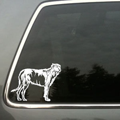 Wolf Hound Dog Window Sign Bumper Decal Gift V02 IRISH WOLFHOUND Car Sticker