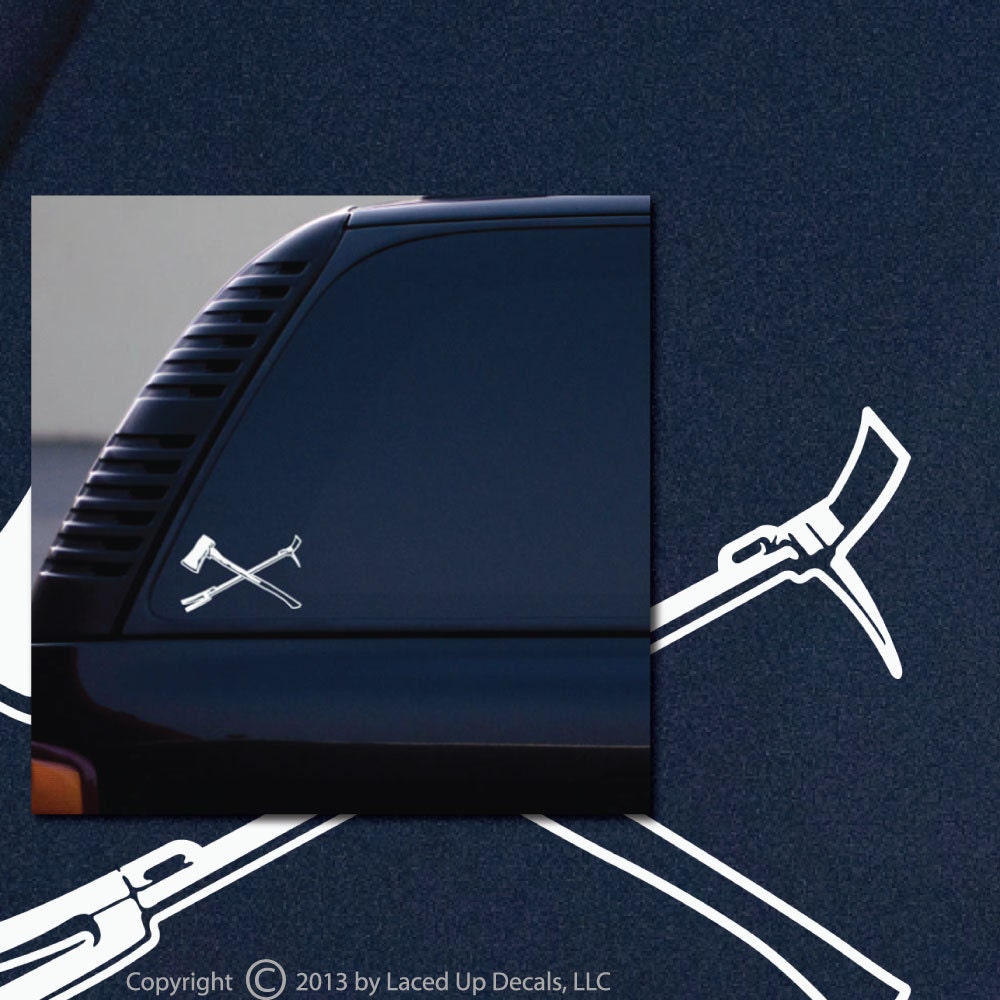 Firefighter Irons Vinyl Decal © 2013 Laced up Decals Skuirons Etsy