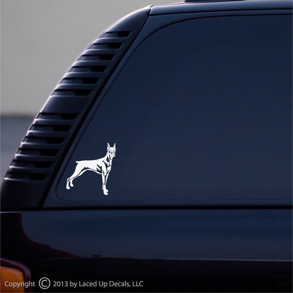 Doberman Pinscher vinyl decal small © 2013 Laced Up Decals SKU:DOBERMAN PINSCHER 33 small