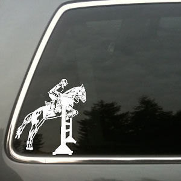 Equestrianism Vinyl Decal © 2013 Laced Up Decals SKU:Equestrian horse show jumping 33 small