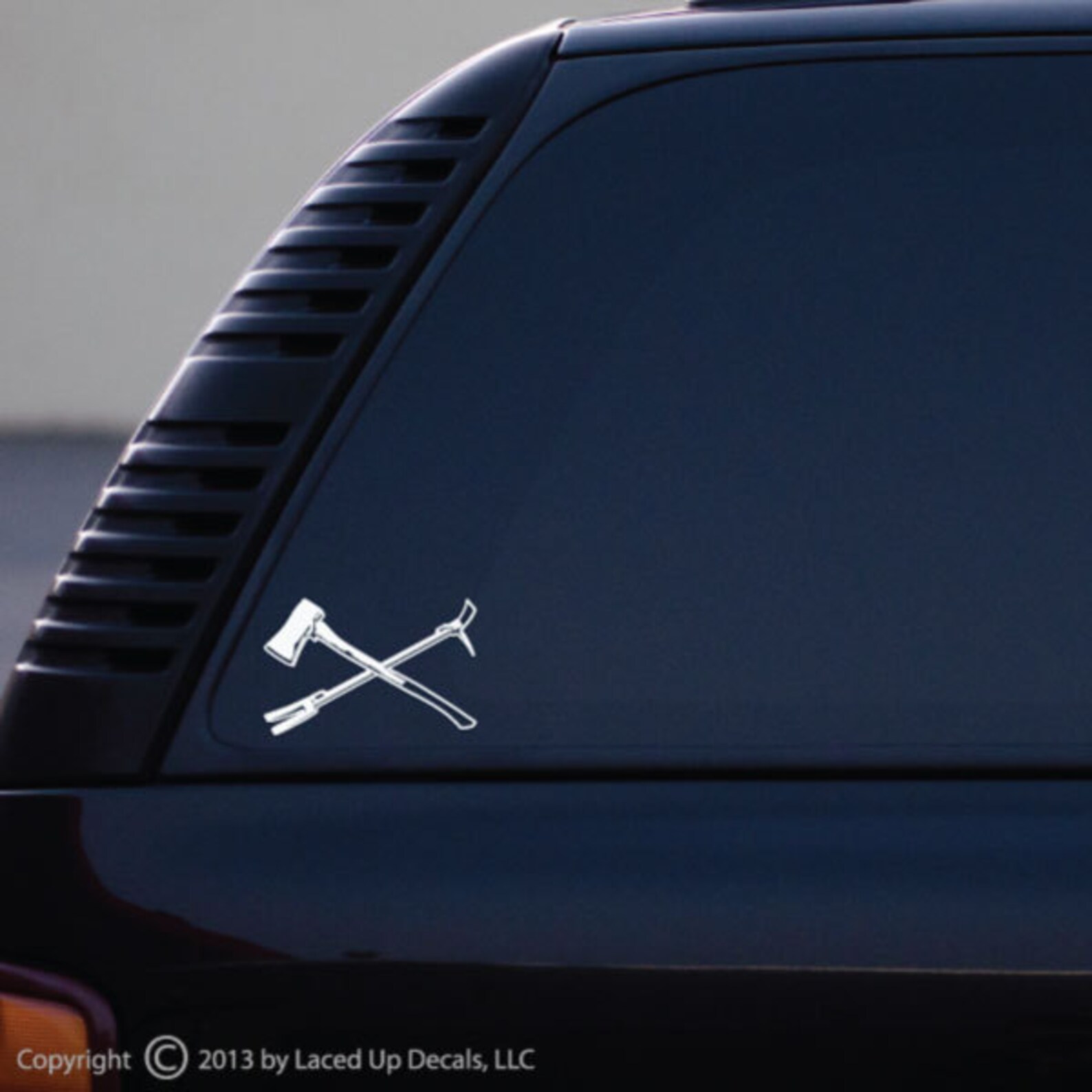 Firefighter Irons Vinyl Decal © 2013 Laced up Decals Skuirons Etsy