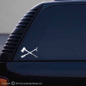 Decalcomania in vinile Irons pompiere © 2013 Decalcomanie Laced Up SKU: Irons Sm