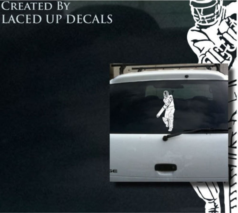 Cricket Player Vinyl Decal © 2013 Laced up Decals Skucricket Etsy
