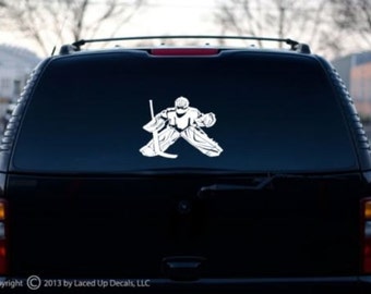 Ice Hockey Goalie Vinyl Decal Lg © 2013 Laced Up Decals SKU:Ice Hockey Goalie 33 large
