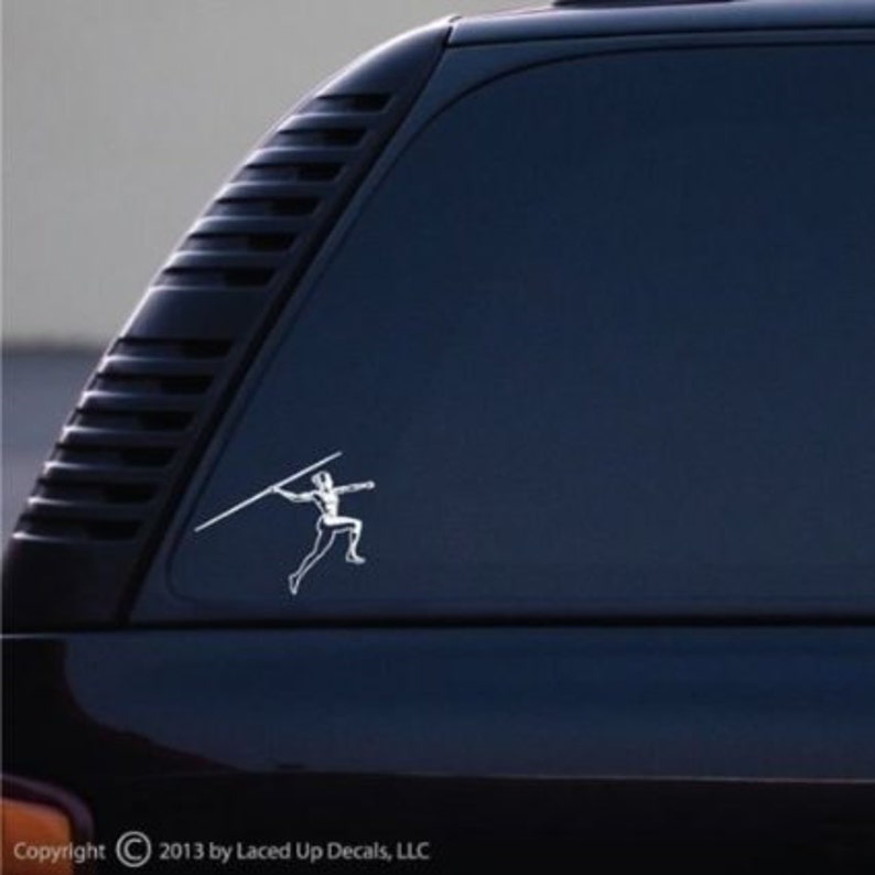 Javelin Throw Womens Vinyl Decal Small © 2013 Laced Up Decals SKU:Javelin Womens Sm image 1