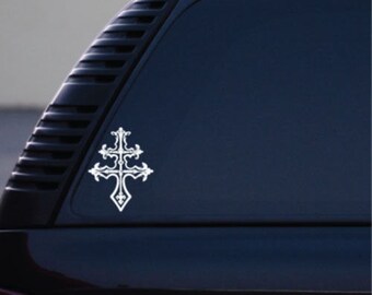 Cross of Lorraine Vinyl Decal Sm © 2013 Laced Up Decals SKU:Cross of Lorraine Sm