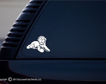 Labradoodle Dog Vinyl Decal Sm © 2013 Laced Up Decals SKU:Labradoodle Dog Vinyl Decal small
