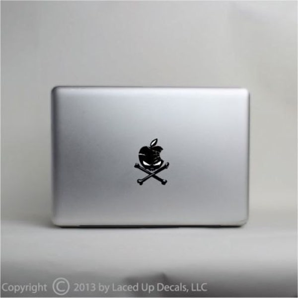 Apple Skull Macbook Pro Vinyl Aufkleber Sticker © 2013 geschnürt, Decals SKU:Apple Skull Macbook Pro Vinyl Aufkleber