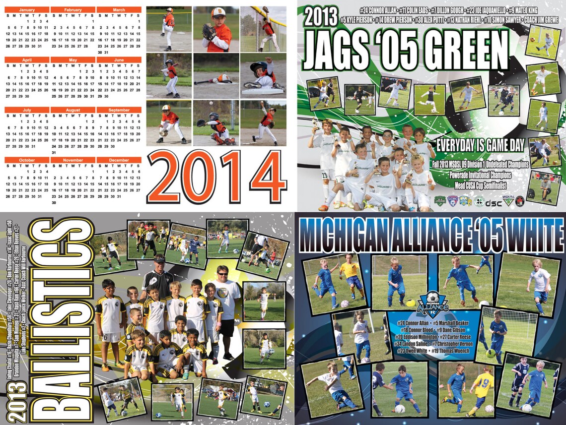 Custom Printable Soccer Poster/calendars Etsy