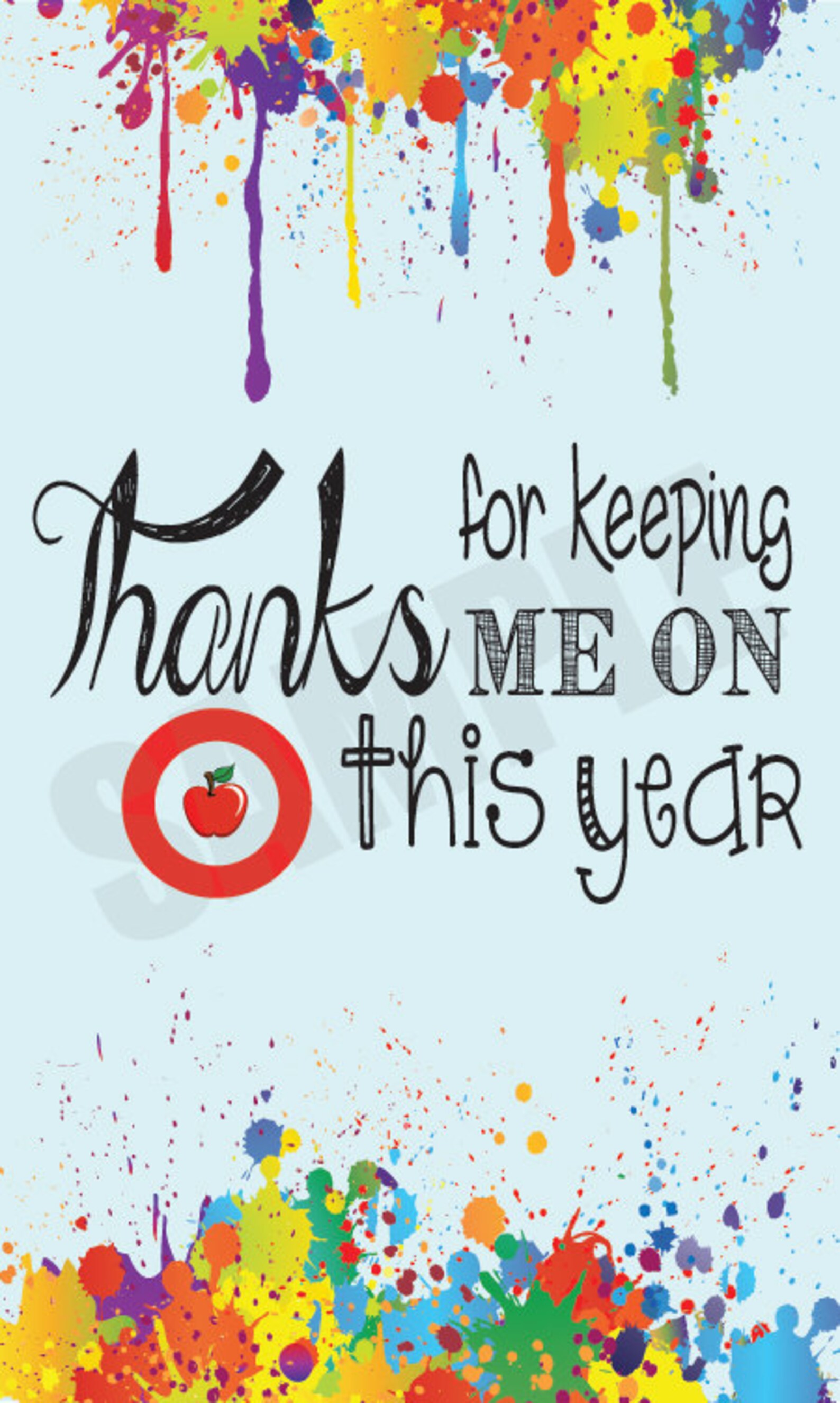 Thanks For Keeping Me On Target Card teacher Gift Etsy