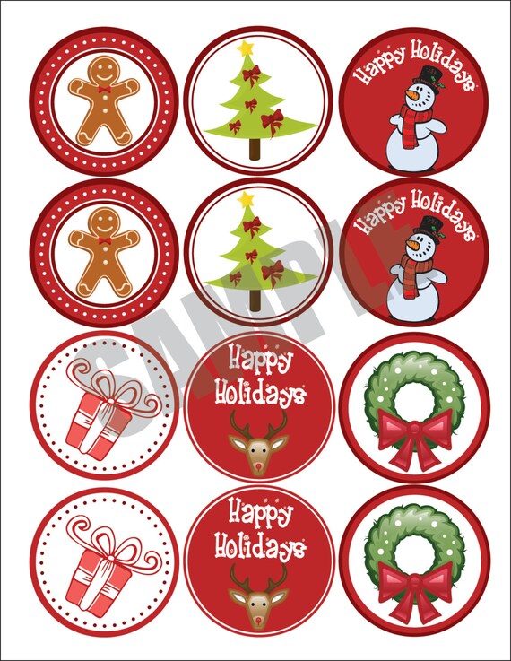 Christmas Cupcake Toppers Etsy