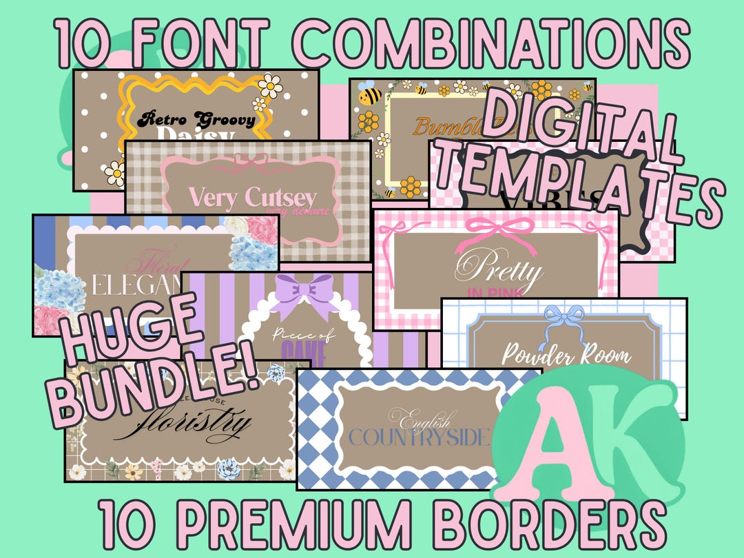 10 Premium Banner Border Templates & Matching Font Combinations ...