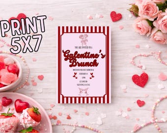 Galentines Day Brunch-Einladungsvorlage | Druckbare 5x7 oder Digitale Galentine Party Einladung