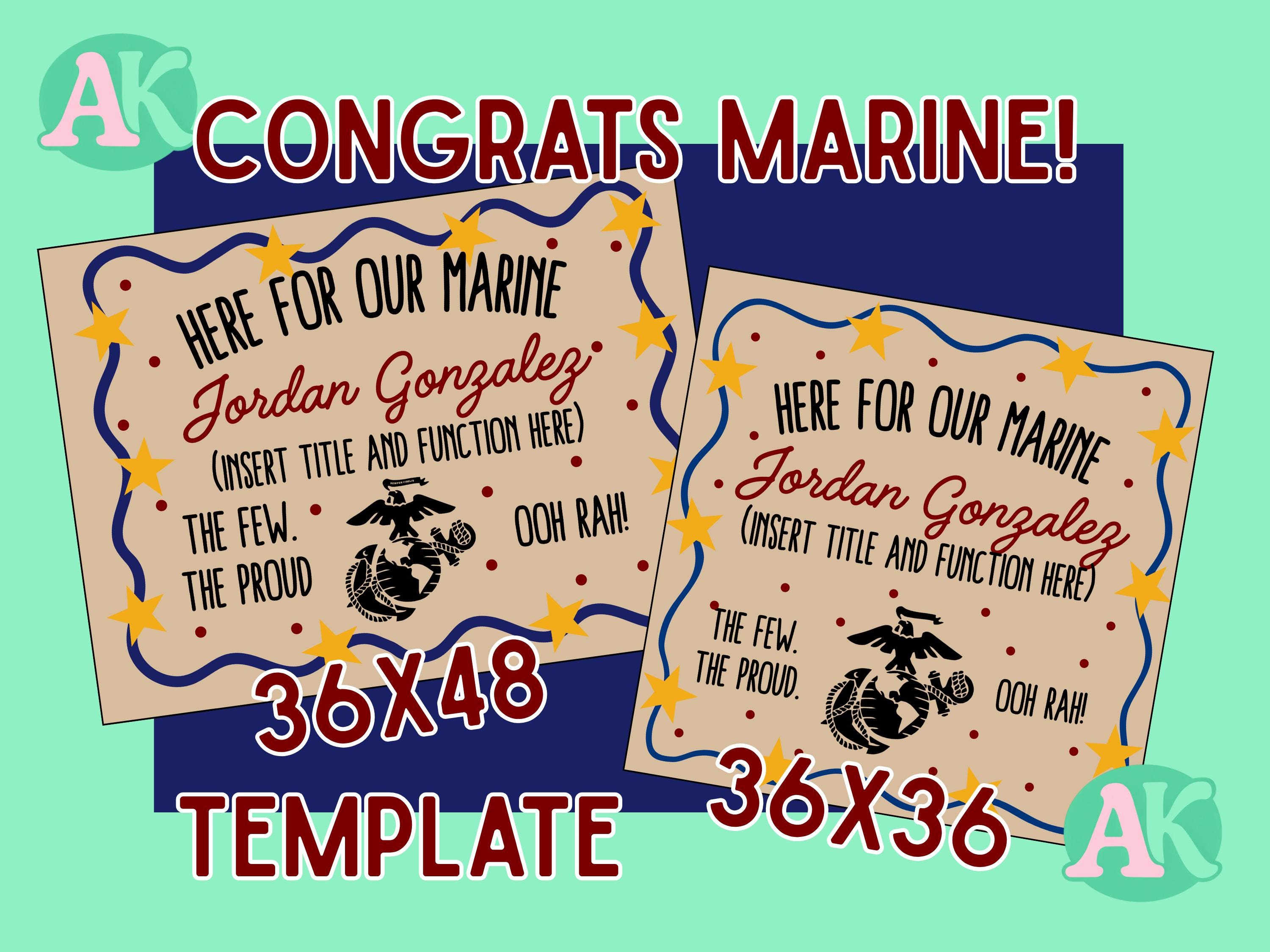 Marine Boot Camp Graduation Banner | Editable Canva Template | 36x36 ...