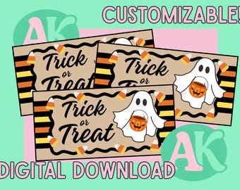 Editable Trick or Treat Halloween Banner: 72x36 Canva Template (Digital Download)