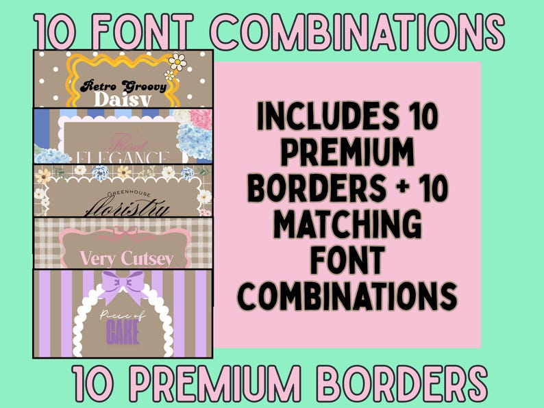 10 Premium Banner Border Templates & Matching Font Combinations ...