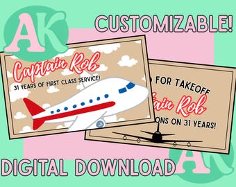 航空パイロット退職記念バナー | 編集可能なCanvaテンプレート | 航空パーティー背景