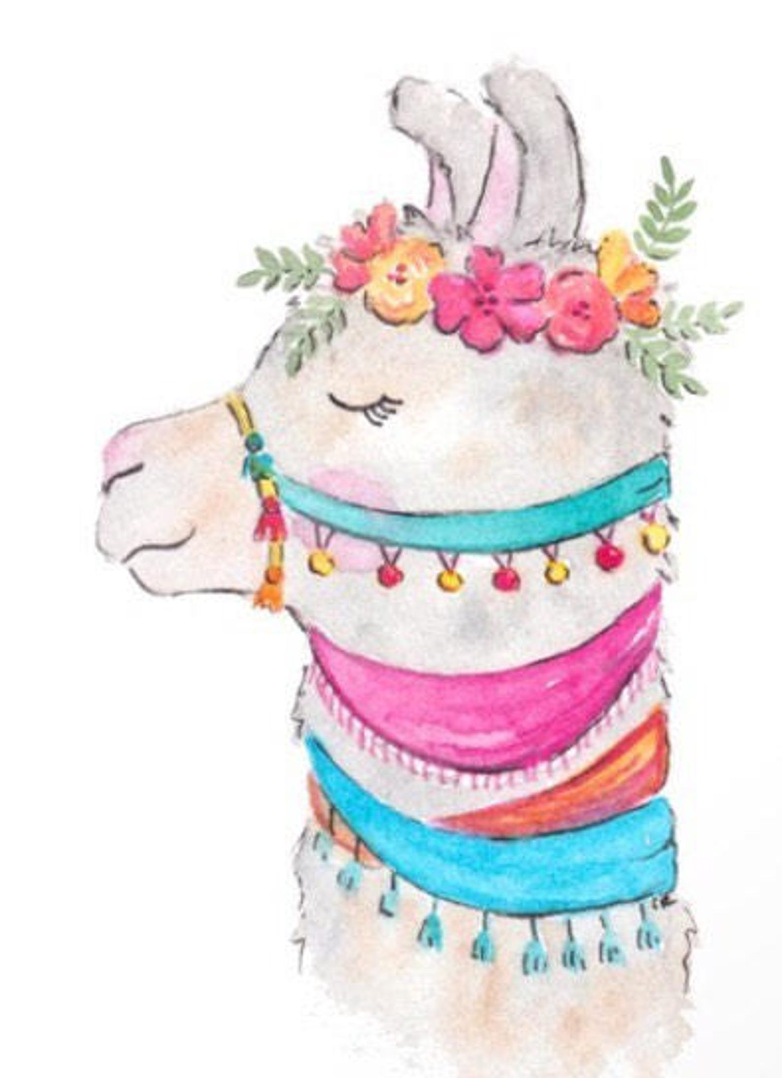 Llama Print Llama Printable Llama Nursery Whimsical - Etsy
