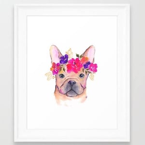 Frenchie Print - Frenchie wall art - DIGITAL DOWNLOAD - French bulldog printable - Watercolor Frenchie - French Bulldog decor