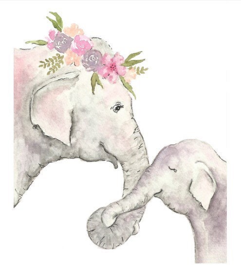 Elephant Printable Elephant Nursery Print Digital Download - Etsy