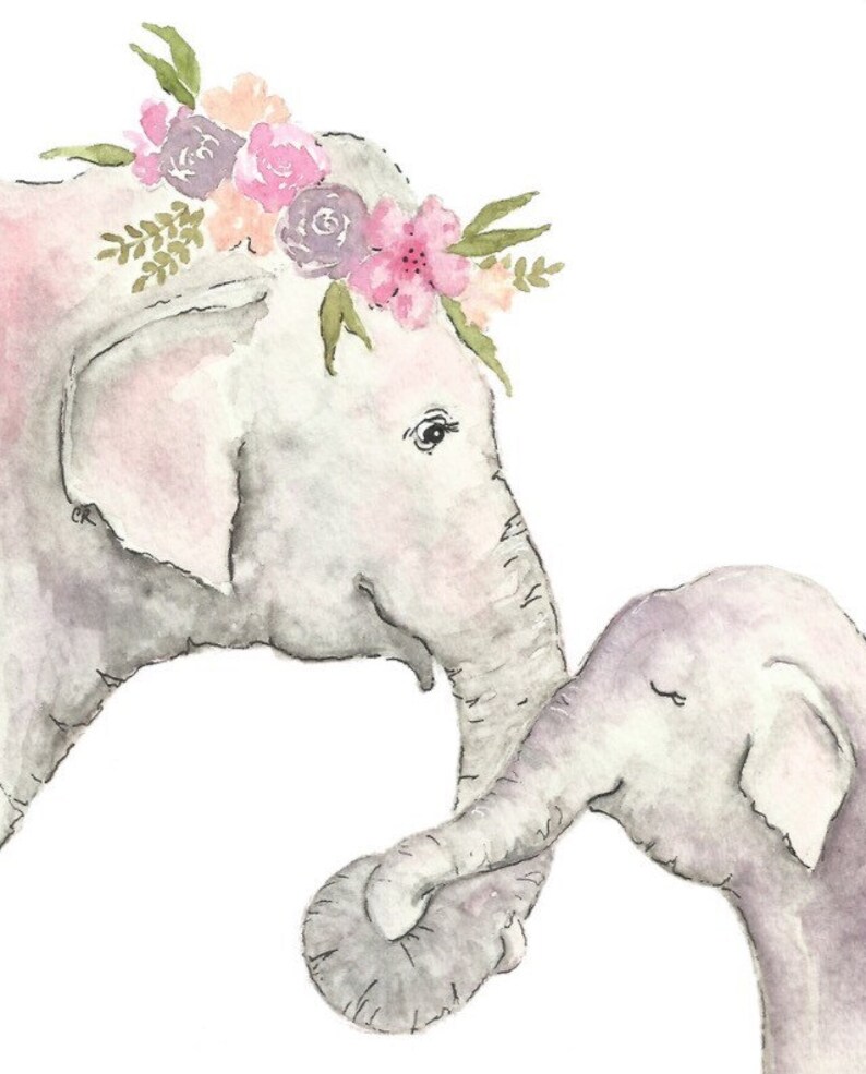 Elephant Printable Elephant Nursery Print Digital Download Etsy