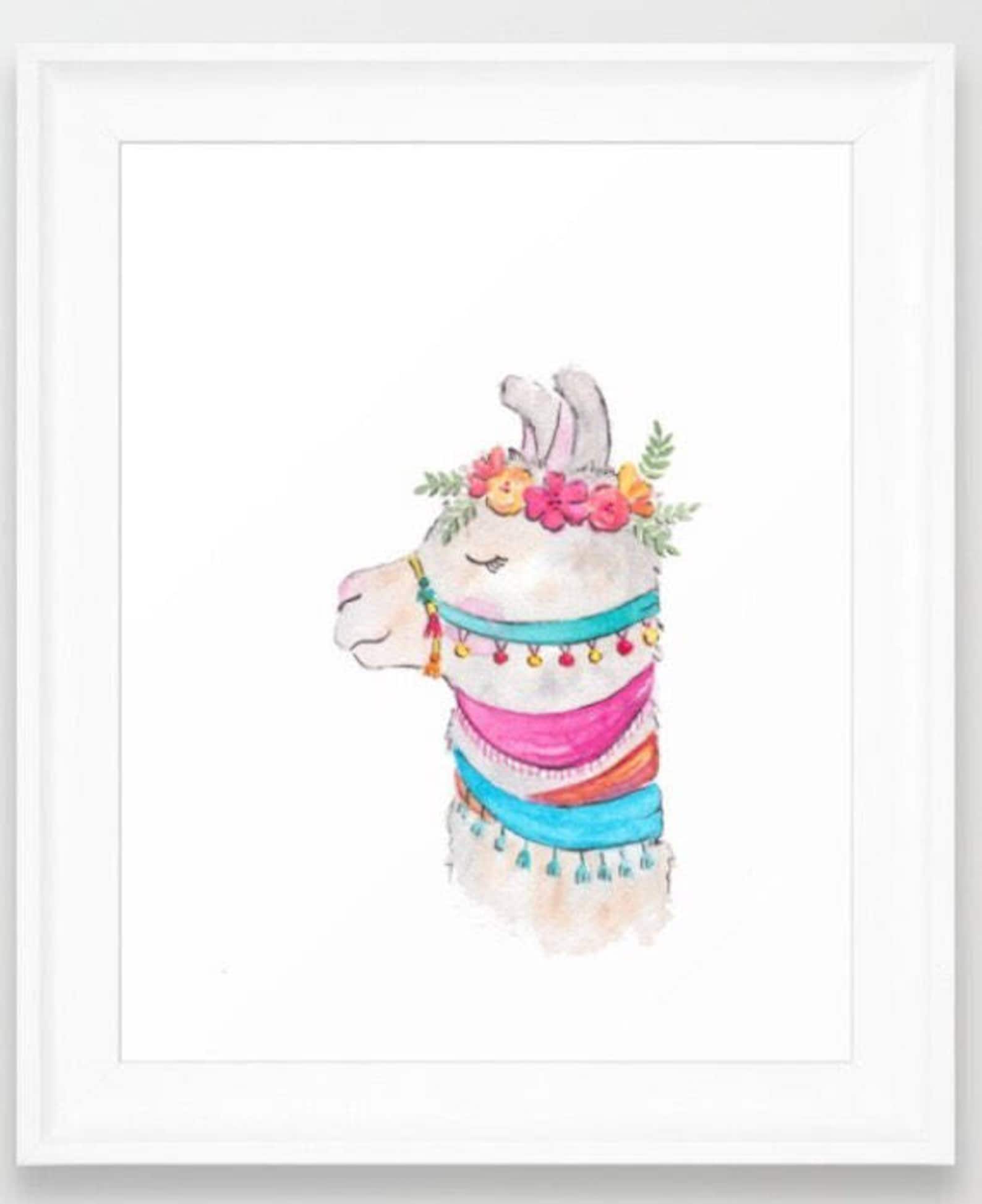 Llama Print - Llama Printable - Llama Nursery - Whimsical Animal Print ...