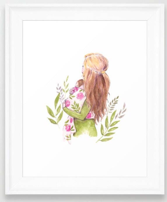 Motherhood Watercolor - Mother and Child Print - Mother and Baby Art ...