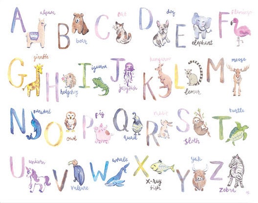 Alphabet animals alphabet printable alphabet printable | Etsy