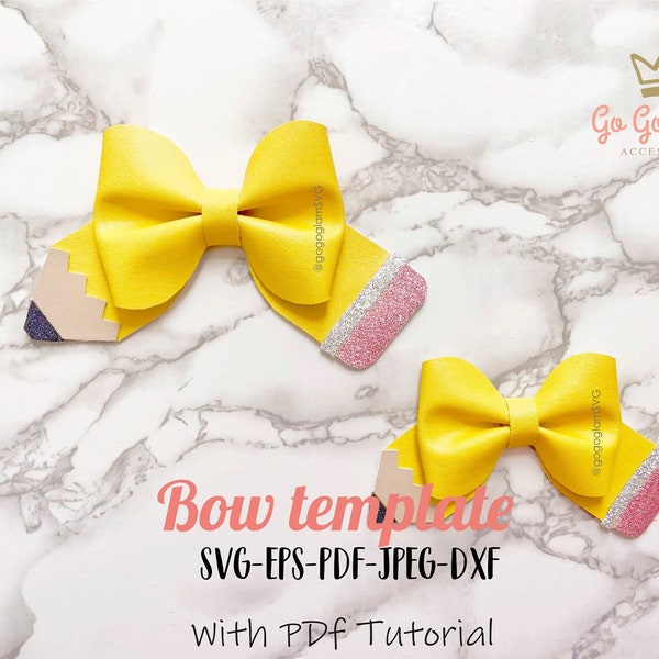Pencil Hairbow Svg Etsy