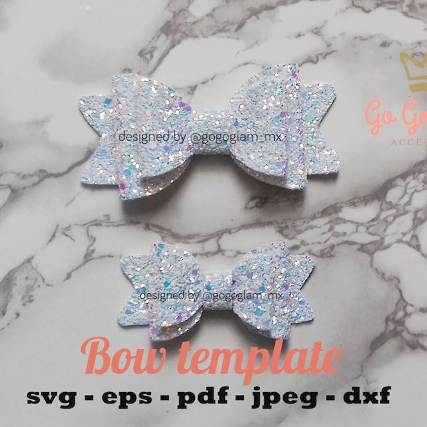 Mini bow template / SVG bow template / pdf bow template / digital die bow