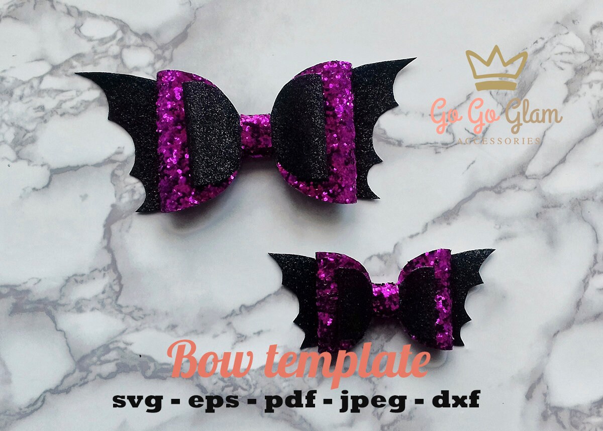 Download Halloween bow svg / Bat bow template / PDF bat bow / | Etsy