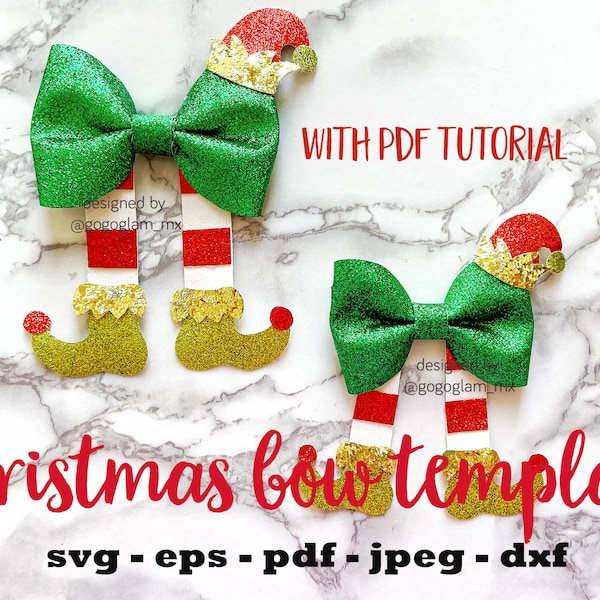 Leather Christmas Bow Template Etsy