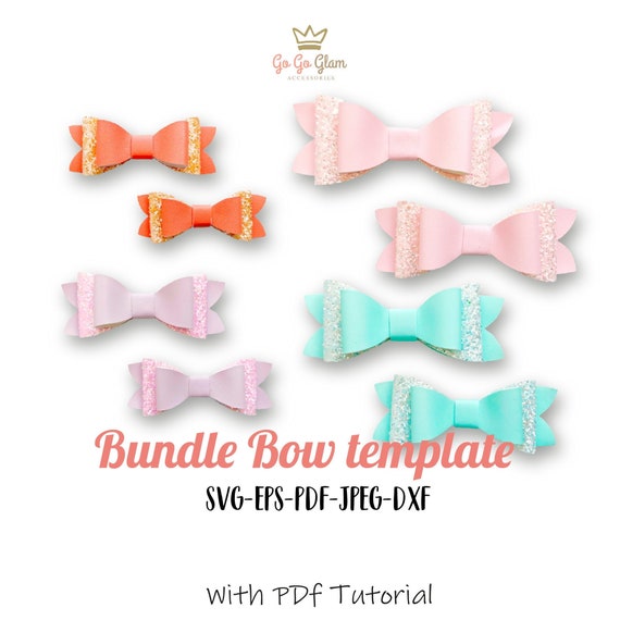 Bundle SVG Bow Pdf Pattern Bow Large Bow Die Cut Cut File - Etsy