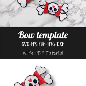 Skull Hairbow Svg, Halloween Svg Bow, Halloween Bow Template - Etsy