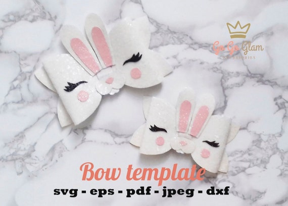 Bunny Bow Template Hair Bow Svg Template Bunny Costume Diy Etsy