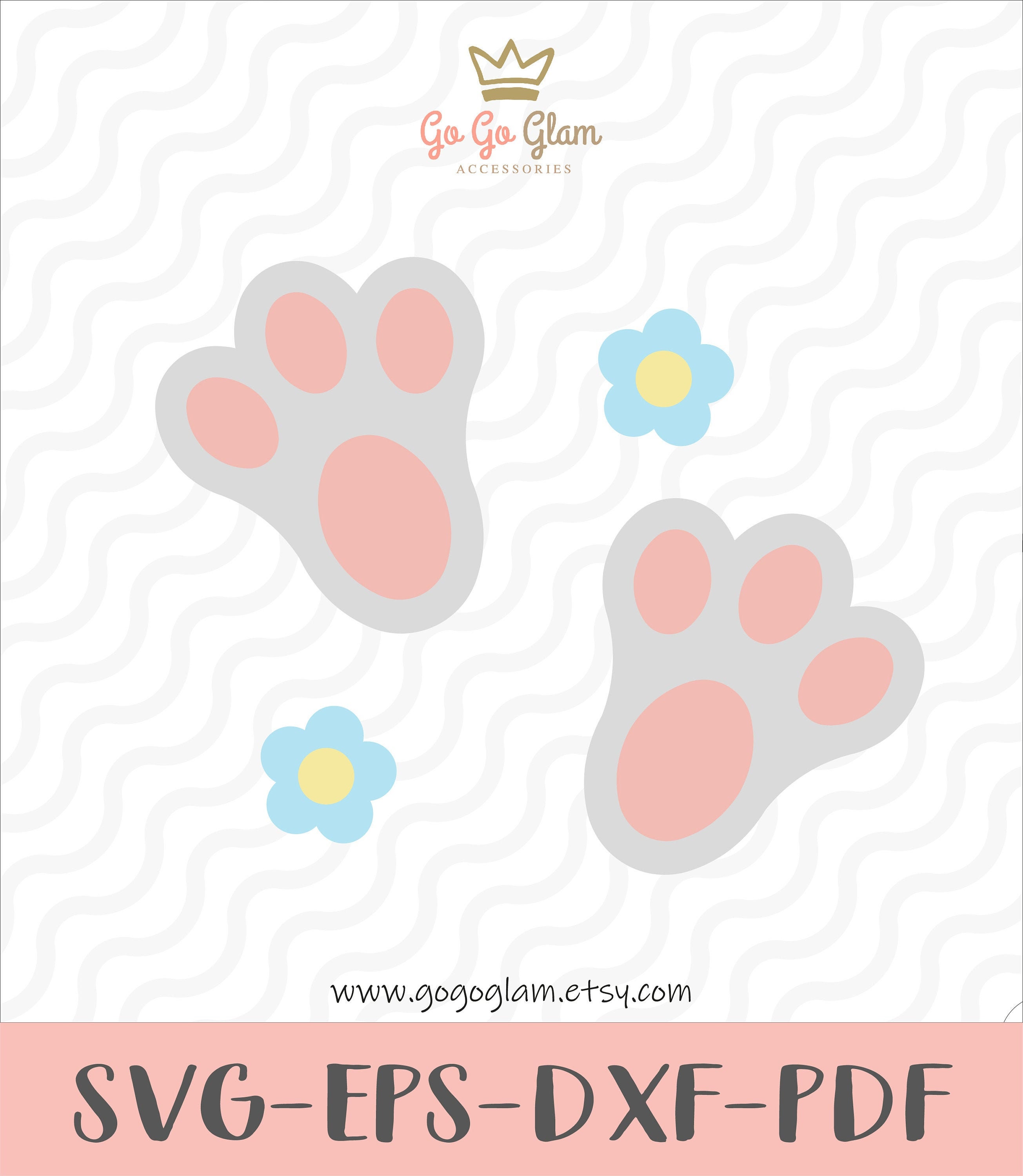 Empreintes de pas de lapin de Pâques, pattes de lapin de Pâques, impression  de patte de lapin svg eps dxf pdf -  France