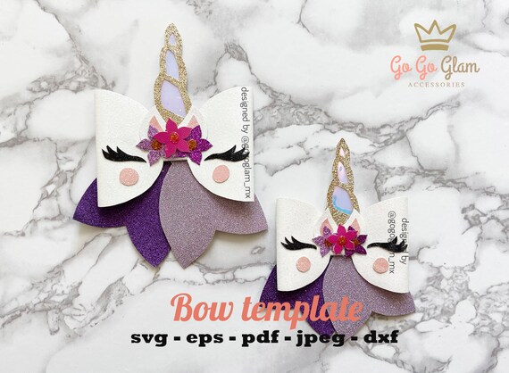Unicorn Bow Svg Cricut Unicorn Bow Svg Bow Template Svg Etsy