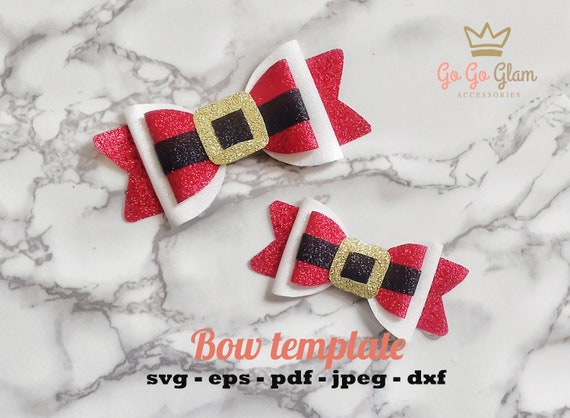 christmas bow template santa claus svg bow pdf christmas etsy