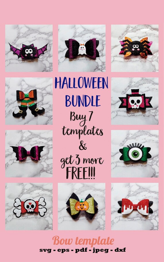 Download Halloween Bow Svg Sugar Skull Bow Template Bat Bow Etsy