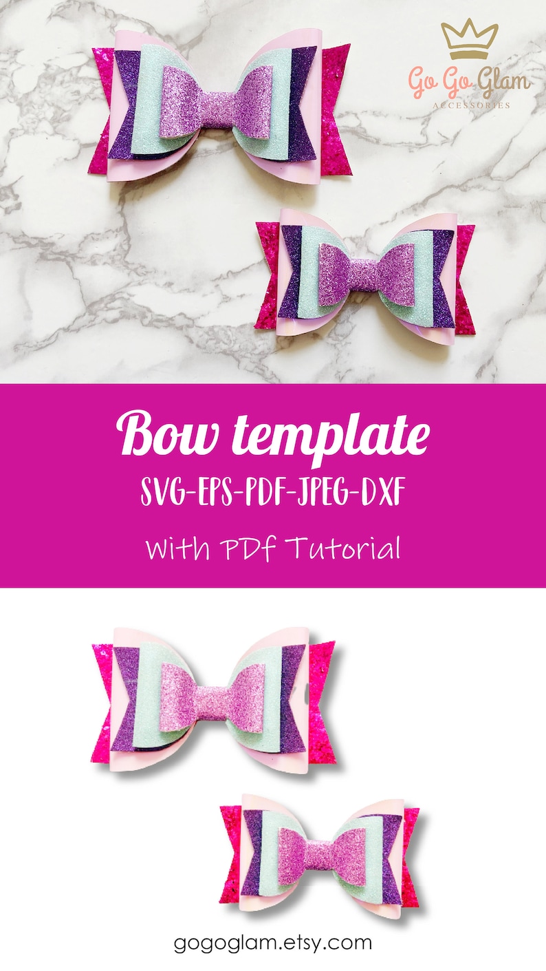 Svg Bow Template Cricut Bow Template Pdf Bow Pattern Diy Etsy Ireland