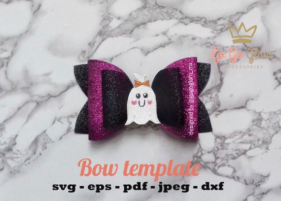 Download Free Halloween Hairbow Template Halloween Faux Leather Bow Pdf Etsy SVG Cut Files