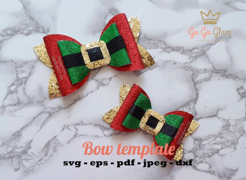 Elf Bow Svg Christmas Template Svg Svg Bow Cricut Christmas Etsy