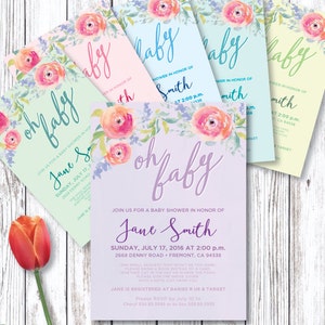 Oh Baby Printable Baby Shower Invitations