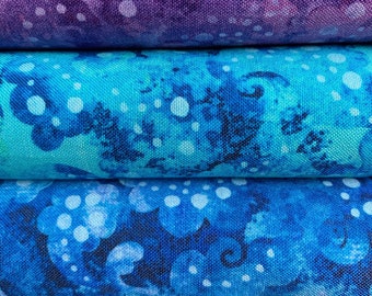 Daydreams Wideback Fabric: Purple, Blue, Teal Cotton Quilting (108"x108")