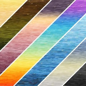 May include: A colorful abstract design featuring diagonal stripes of various colors, including yellow, brown, pink, green, blue, and purple. The stripes are separated by thin white lines, creating a vibrant and dynamic visual effect.
